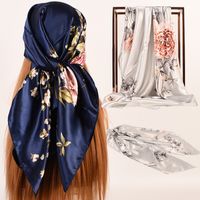 Women's Elegant Simple Style Flower Polyester Printing Silk Scarves main image 1