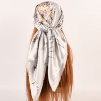 Women's Elegant Simple Style Flower Polyester Printing Silk Scarves main image 5