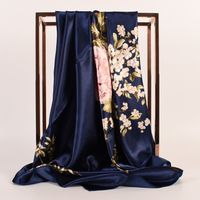 Women's Elegant Simple Style Flower Polyester Printing Silk Scarves main image 3