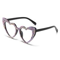 Fashion Heart Shape Ac Special-shaped Mirror Diamond Frameless Women's Sunglasses sku image 6