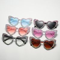 Fashion Heart Shape Ac Special-shaped Mirror Diamond Frameless Women's Sunglasses main image 2