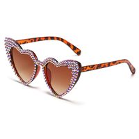 Fashion Heart Shape Ac Special-shaped Mirror Diamond Frameless Women's Sunglasses main image 4