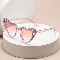 Fashion Heart Shape Ac Special-shaped Mirror Diamond Frameless Women's Sunglasses main image 1