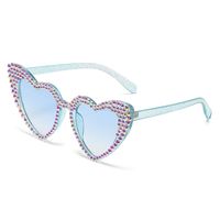 Fashion Heart Shape Ac Special-shaped Mirror Diamond Frameless Women's Sunglasses sku image 1