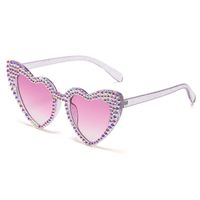 Fashion Heart Shape Ac Special-shaped Mirror Diamond Frameless Women's Sunglasses sku image 4