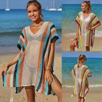 Women's Simple Style Color Block Mesh Cover Ups main image 1