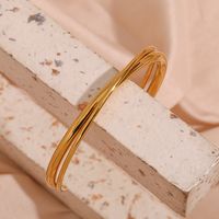1 Piece Simple Style Solid Color Stainless Steel Plating Bangle main image 5