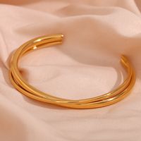 1 Piece Simple Style Solid Color Stainless Steel Plating Bangle main image 4
