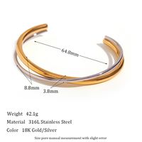 1 Piece Simple Style Solid Color Stainless Steel Plating Bangle sku image 1