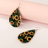1 Pair Casual Simple Style Sunflower Star Imitation Leather Drop Earrings main image 5