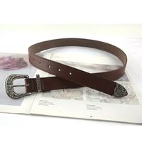 Simple Style Solid Color Pu Leather Alloy Grommet Eyelet Women's Leather Belts 1 Piece main image 3