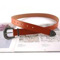 Simple Style Solid Color Pu Leather Alloy Grommet Eyelet Women's Leather Belts 1 Piece main image 5