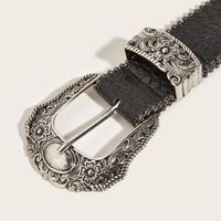Fashion Flower Pu Leather Alloy Men's Leather Belts 1 Piece main image 2