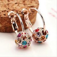 1 Pair Fashion Geometric Alloy Plating Artificial Gemstones Women's Earrings sku image 3