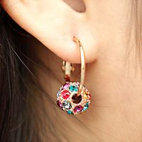 1 Pair Fashion Geometric Alloy Plating Artificial Gemstones Women's Earrings main image 2