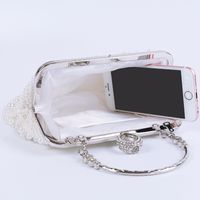 White Black Beige Polyester Solid Color Shell Clutch Evening Bag main image 5