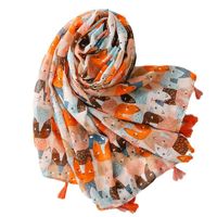 Women's Fashion Cat Cotton And Linen Silk Scarves main image 4