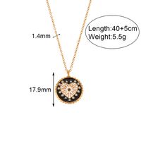 Fashion Heart Shape Stainless Steel Enamel Rhinestones Pendant Necklace sku image 1