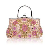 Polyester Flower Embroidery Square Clutch Evening Bag sku image 3
