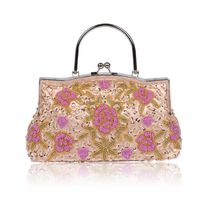 Polyester Flower Embroidery Square Clutch Evening Bag main image 3