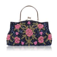 Polyester Flower Embroidery Square Clutch Evening Bag main image 4