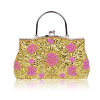 Polyester Flower Embroidery Square Clutch Evening Bag main image 2