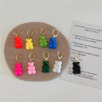 Cute Fashion Bear Bear Plastic Resin Resin Earrings main image 5
