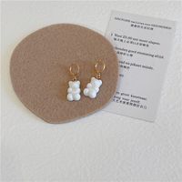 Cute Fashion Bear Bear Plastic Resin Resin Earrings sku image 2