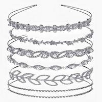 Bridal Geometric Metal Plating Artificial Pearls Rhinestones Hair Band sku image 23