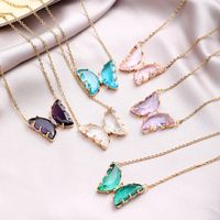 304 Stainless Steel Copper Fashion Inlay Butterfly Crystal Pendant Necklace main image 1