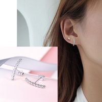 1 Pair Fashion Geometric Sterling Silver Inlay Zircon Ear Studs main image 3