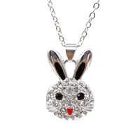 Cute Rabbit Alloy Plating Inlay Rhinestones Women's Earrings Necklace main image 5