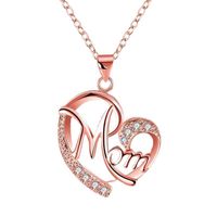 Mama Heart Shape Alloy Plating Rhinestones Mother's Day Women's Pendant Necklace main image 4