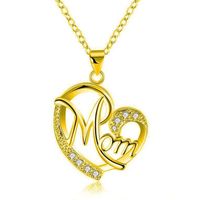 Mama Heart Shape Alloy Plating Rhinestones Mother's Day Women's Pendant Necklace main image 3