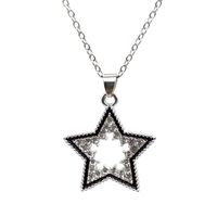 1 Piece Fashion Star Heart Shape Alloy Plating Inlay Rhinestones Unisex Pendant Necklace sku image 1