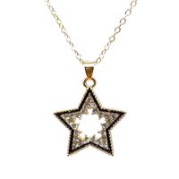 1 Piece Fashion Star Heart Shape Alloy Plating Inlay Rhinestones Unisex Pendant Necklace sku image 2