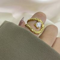 1 Piece Fashion Geometric Metal Plating Artificial Gemstones Women's Open Ring main image 6