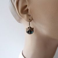 1 Pair Retro Round Dragonfly Alloy Plating Inlay Crystal Women's Drop Earrings main image 5