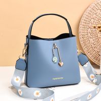 Women's Small Autumn Pu Leather Daisy Fashion Bucket Zipper Bucket Bag main image 1