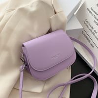 Women's Mini Pu Leather Solid Color Streetwear Square Zipper Buckle Crossbody Bag sku image 2