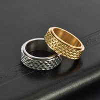 1 Piece Simple Style Solid Color Titanium Steel Plating Rings main image 3
