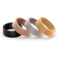 1 Piece Simple Style Solid Color Titanium Steel Plating Rings main image 3