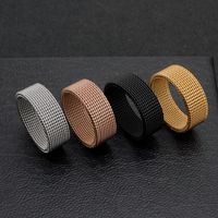 1 Piece Simple Style Solid Color Titanium Steel Plating Rings main image 2