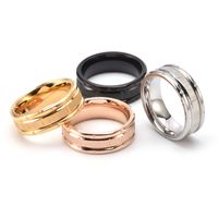 1 Piece Simple Style Circle Solid Color Stainless Steel Polishing Plating Rings main image 1