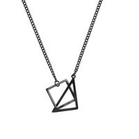 Retro Triangle Square Titanium Steel Plating Necklace sku image 11