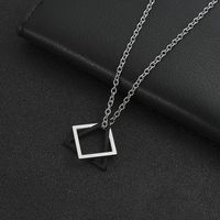 Retro Triangle Square Titanium Steel Plating Necklace main image 4