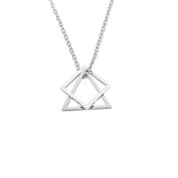 Retro Triangle Square Titanium Steel Plating Necklace sku image 1