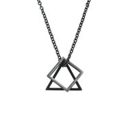 Retro Triangle Square Titanium Steel Plating Necklace sku image 2