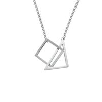 Retro Triangle Square Titanium Steel Plating Necklace sku image 6