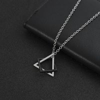 Retro Triangle Square Titanium Steel Plating Necklace sku image 3